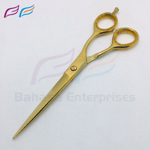 Tijeras de peluquería de borde recto de acero inoxidable personalizadas de 5 pulgadas con cuchillas afiladas para uso profesional en salón - Product Image 1