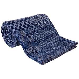 ขายส่งจํานวนมากของวินเทจกับKanthaทํางานBohoผ้าปูที่นอนผ้าห่มผ้าฝ้ายธรรมชาติ100%ผ้าคลุมเตียงโบฮีเมียนฮิปปี้โยน - Product Image 1