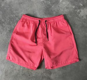 2025 été maillot de bain couleur unie hommes Shorts maillots de bain Shorts avec poches taille moyenne 100% coton respirant Sweat Shorts - Product Image 4