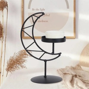 Magnifique bougeoir en forme de lune pour la décoration de table RAMADAN KAREEM Décent fabriqué par Brushstroke Bliss de l'Inde - Product Image 2