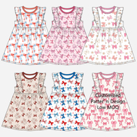 Combinaison à manches volantées pour filles, ensembles de vêtements pour enfants, pyjamas en bambou, produits pour bébés en bambou doux, robe décontractée pour enfants