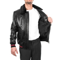 Vestes en cuir d'aviateur pour hommes, vestes en cuir de mouton véritable grande taille pour hommes