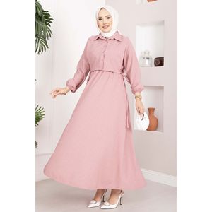Conjunto de Vestido de Crepé Rosa a Rayas con Bolero, Talla XXS/XS, Conjunto de Dos Piezas con Shorts a Juego para Primavera/Verano - Product Image 3