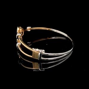 Bracelet personnalisé pour femme en argent et or plaqué bicolore, bracelet unique en zircone pour les mariages, les fêtes, les cadeaux, diamant moissanite - Product Image 4