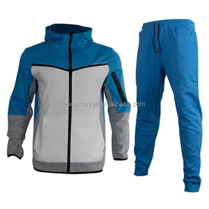 ชุดออกกำลังกายมีฮู้ดและกางเกงกันเหงื่อสำหรับผู้ชายชุดวอร์มฤดูหนาวออกแบบโลโก้ได้ตามต้องการ - Product Image 4