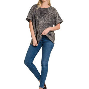 Camiseta lavada con ácido y logotipo personalizado Unisex de alta calidad 100% algodón otoño estilo Vintage diseño informal antiarrugas transpirable talla XL - Product Image 5