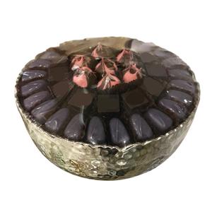 Bol à chocolat design de luxe bol en métal argenté martelé créatif cadeau de chocolat de qualité supérieure pour les occasions spéciales et les festivals - Product Image 1