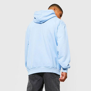 Sweat à capuche épais en coton 100% pour hommes, style streetwear, pull avec motif solide imprimé thermique, taille XS - Product Image 3