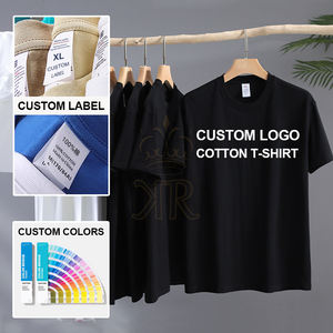 High Street Style femmes 100% coton T-Shirt à manches courtes tissu tricoté de haute qualité solide impression numérique personnalisable - Product Image 2