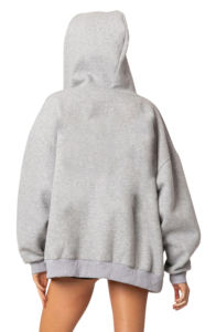 Sweat-shirts à capuche zippés pour femmes, style streetwear, épaules tombantes, anti-boulochage, logo frontal imprimé 3D en relief personnalisé, écologiques et respirants - Product Image 4