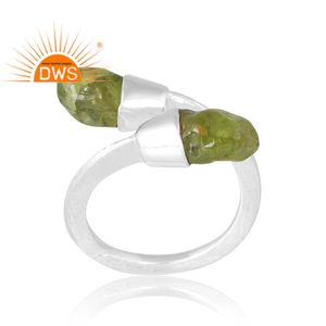 Latest Selling 925 Sterling Selling Natural Peridot Gemstone Ring Custom Jewelry Manufacturer - Product Image 1