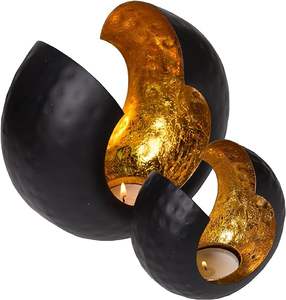 Bougie de luxe en métal plaqué or et cristal votive pour Noël Halloween décor de Pâques et de mariage décor de table - Product Image 5