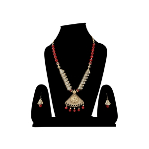 Triangle Ganesh en pierre de corail oxydé rouge pour les occasions de mariage - Product Image 2