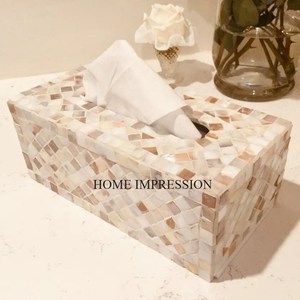 Boîte à mouchoirs de forme carrée faite à la main Simple aspect marbre luxe moderne maison stockage personnalisable fantaisie vente en gros de mouchoirs à bas prix - Product Image 4