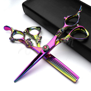 Kit profesional de tijeras de peluquero y tijeras de adelgazamiento con logotipo personalizado para corte de cabello y peinado - Product Image 1