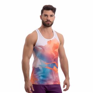 เสื้อกล้ามรัดรูปของผู้ชายเสื้อกล้ามระบายอากาศได้ดีแห้งเร็ว OEM - Product Image 4