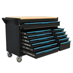 Armoire à outils modulaire robuste et antivol OEM à 12 tiroirs avec plan de travail pour <span class=keywords><strong>garage</strong></span>, atelier, réparation, stockage - Product Image 2