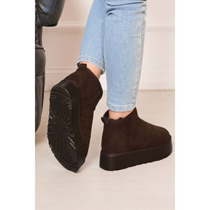 Botas de Tobillo para Mujer, Forradas de Piel, Color Marrón, Tacón de 5 cm, Transpirables, Estilo Clásico para Nieve, Suela Plana de Plataforma, Zapatos de Algodón para Otoño/Invierno - Product Image 4