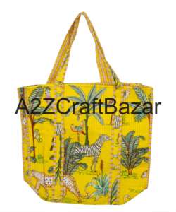 Grand sac fourre-tout à bandoulière en coton matelassé rayé fait à la main avec une longue poignée pour femmes, écologique, style bohème indien, pour le shopping - Product Image 2