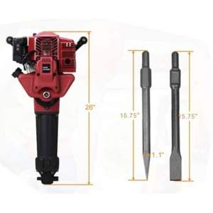 Martillo Demoledor de Dos Tiempos de Grado Industrial, Rompedor de Concreto con Punta Recta y Cincel Plano para Trabajos de Albañilería - Product Image 2
