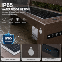 Banco público para exteriores con energía solar YUBANG |   Banco de Jardín Impermeable IP65 con Carga Inalámbrica y USB para Parques Urbanos y Campus