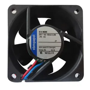 614NGHH สำหรับพัดลมระบายความร้อนขนาดกะทัดรัด Ebmpapst 24V DC ขนาด 60x60x25 มม. พร้อมใบพัดพลาสติก - Product Image 1