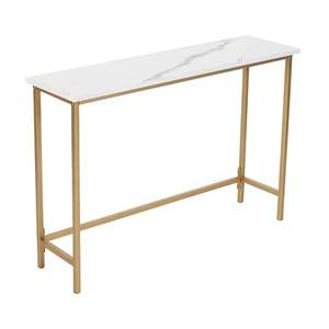 Mesa de sofá consola, mesas de pasillo industriales para entrada, pasillo, sala de estar, dormitorio, marco de metal con acabado de madera marrón rústico - Product Image 1