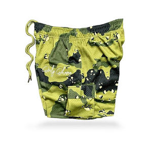 Pantalones cortos de malla con estampado de camuflaje verde amarillo para hombre, ropa de calle, cintura elástica con cordón, pantalones cortos atléticos informales de verano - Product Image 2