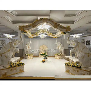 Grand décor de mariage Mandap en forme d'éléphant Pays-Bas Cérémonie de mariage traditionnelle nord-indienne Mandap Inspirant Mariage en intérieur - Product Image 1