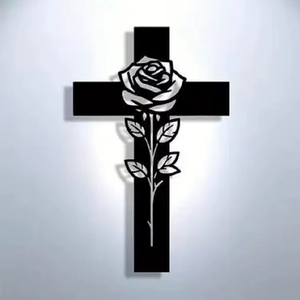 Décoration murale en métal antique en forme de croix, style rustique, religieuse, pour la maison, l'église, le salon, la chambre, accent d'intérieur élégant - Product Image 2