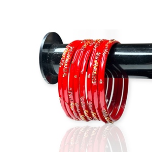 Conjunto de Brazaletes de Moda Chapados en Oro Rojo, Diseño Premium con Imitación de Perlas, Precio de Mayoreo para Mujer - Product Image 2
