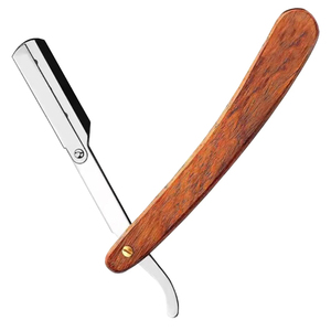 Rasoir droit avec manche et lame en acier inoxydable, lame unique pour barbier, rasage du corps, du maillot et du visage - Product Image 3