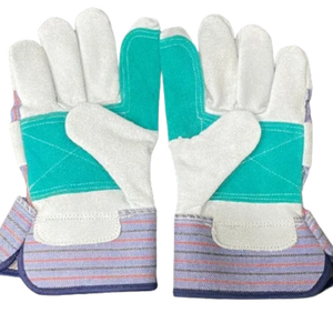 Los mejores guantes de seguridad de doble palma de cuero dividido de vaca, resistentes al calor, antideslizantes, transpirables, trabajo de mantenimiento de alimentos para construcción, anticorte - Product Image 2