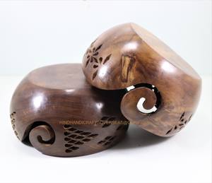 Cuenco de almacenamiento de hilo de madera hecho a mano para tejedores Cuenco de madera de almacenamiento de hilo ecológico hecho a mano por fabricante indio - Product Image 4