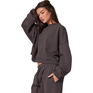 Conjunto de 2 Piezas de Ropa de Invierno para Mujer, Sudadera y Pantalones Deportivos Largos, Estilo Informal, Estampado, con Capucha, Ecológico - Product Image 1