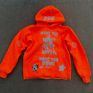 Sweat-shirts à capuche pour hommes en coton et élasthanne de haute qualité, personnalisables avec un logo imprimé à l'écran, ourlet brut, polaire surdimensionné, OEM - Product Image 1