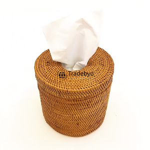 Caja de Pañuelos y Soporte de Mimbre de Primera Calidad con Diseño Cuadrado Clásico, Tejido a Mano con Estilo para Uso Diario, Tradebyd - Product Image 3