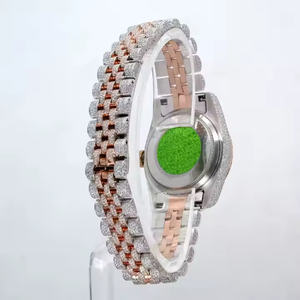 <b>Men's</b> Luxury Hip Hop Design Analog Quartz <b>Watch</b> Premium Moissanite Diamond 5mm Stainless Steel Strap Glass Fully Iced Bling - Product Image 2