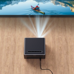 Meilleur projecteur LED LCD domestique <span class=keywords><strong>D6000</strong></span> avec design ID haut de gamme, écran 100 pouces, Android 14, prise en charge 4K, portable - Product Image 1