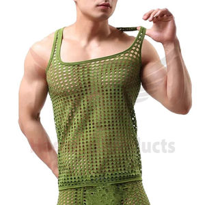 Vêtements de sport personnalisés pour le sport Active Wears Débardeur d'entraînement musculaire en maille à gros trous Débardeurs respirants pour hommes du Pakistan - Product Image 3