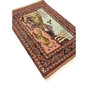 Aalam Hand Knotted <b>Wool</b> Rugs <b>Red</b> & Orange Kilim Style 9x12 Rectangle Abstract Animal Print for Home Entryway Pae-4906 - Product Image 2
