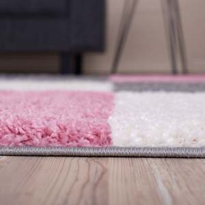 Boho Geometric Pink <b>Flat</b>-Weave <b>Rug</b> for Living Room Hallway Entryway - Product Image 5