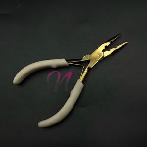 Herramientas de extensión de cabello de acero inoxidable sólido personalizado superventas, alicates de dos agujeros chapados en oro de alta calidad, herramientas de extensión de cabello - Product Image 2