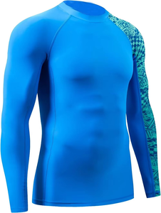 Wholesale Custom Your Own Fashions Sublimation <b>Printed</b> Rashguard Bjj Quick Dry Men MMA Muay Thai Grappling Rash Guard - Product Image 3