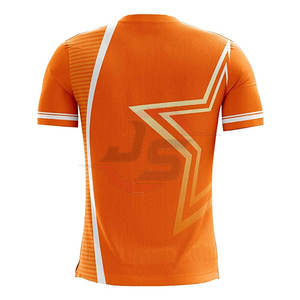 Venta al por mayor de alta calidad 100% poliéster Reversible de secado rápido transpirable ligero cuello en V manga corta diseño personalizado fútbol - Product Image 2