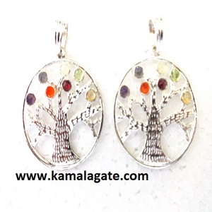 Seven Chakra Crystal Cabs Metal Charm Acero inoxidable Reiki & Healing Chakra Colgantes Accesorio de moda - Product Image 4