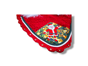 Atuendo de vacaciones Navidad Santa Tema Equipo ecuestre Hermosos gorros para las orejas Producto Caballo Fly Veils Ear Net con un bucle - Product Image 5