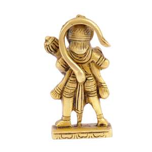 Brass Hanuman Ji Idol 160gm Home Decorative Item God Strength <b>Statue</b> Temple Showpiece Figurine 3H x 1W x 1.5L Inch Bajrangbali - Product Image 4