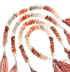 Perles de briolette en forme de poire à facettes multi-pierre de lune de qualité supérieure - Product Image 3