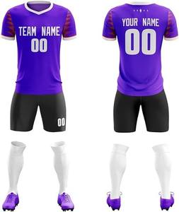 Tenues de football personnalisées par sublimation, ensembles respirants de maillot et short d'équipe, séchage rapide, kits d'entraînement de football pour hommes - Product Image 4